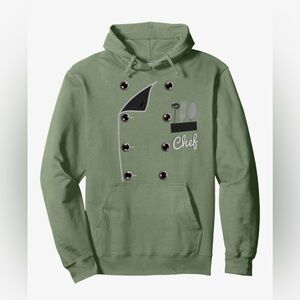 NWT Funny Chef Sage Green Graphic Hoodie